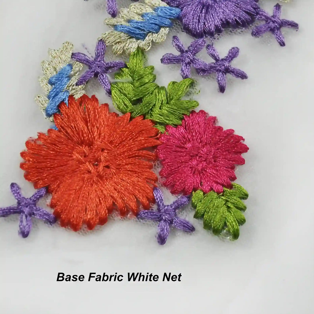 Orchid & Marigold Floral Embroidery