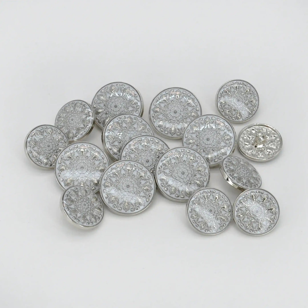 Royal Floral Metal Button | 21mm(34L) & 18mm(28L)