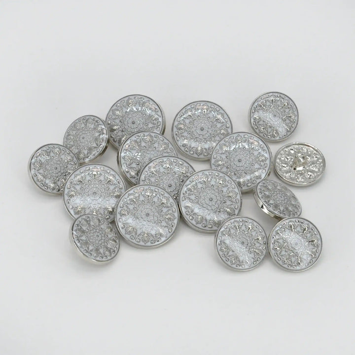 Royal Floral Metal Button | 21mm(34L) & 18mm(28L)