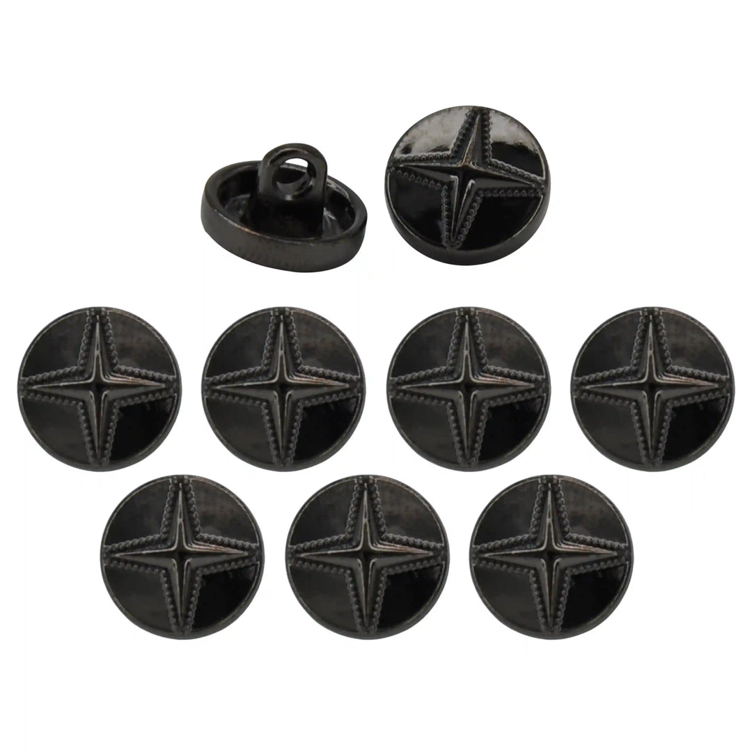 Starburst 10mm Metal Shirt Buttons