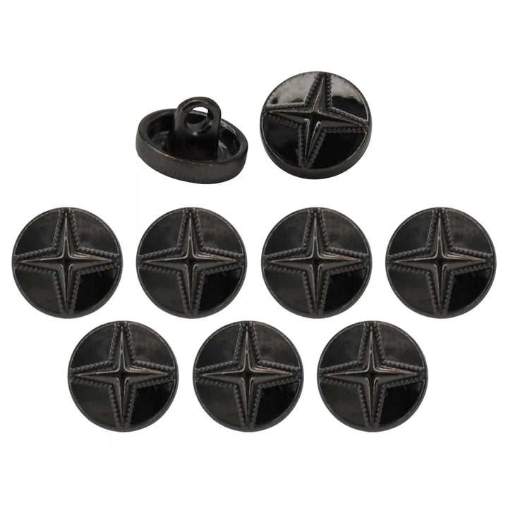 Starburst 10mm Metal Shirt Buttons