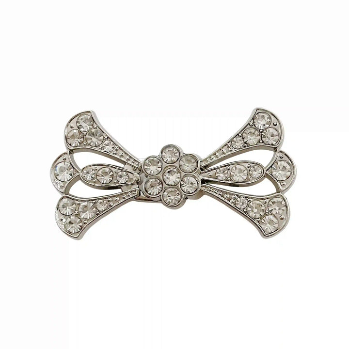 Bow Style Rhinestone Metal Frog Closure Buttons