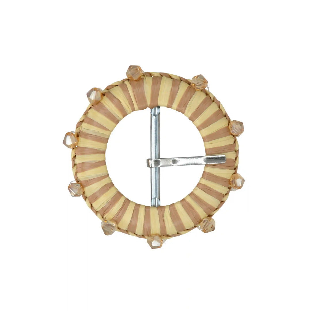 Handmade Smooth Crystal Raffia Buckle