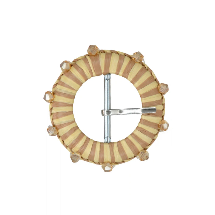 Handmade Smooth Crystal Raffia Buckle