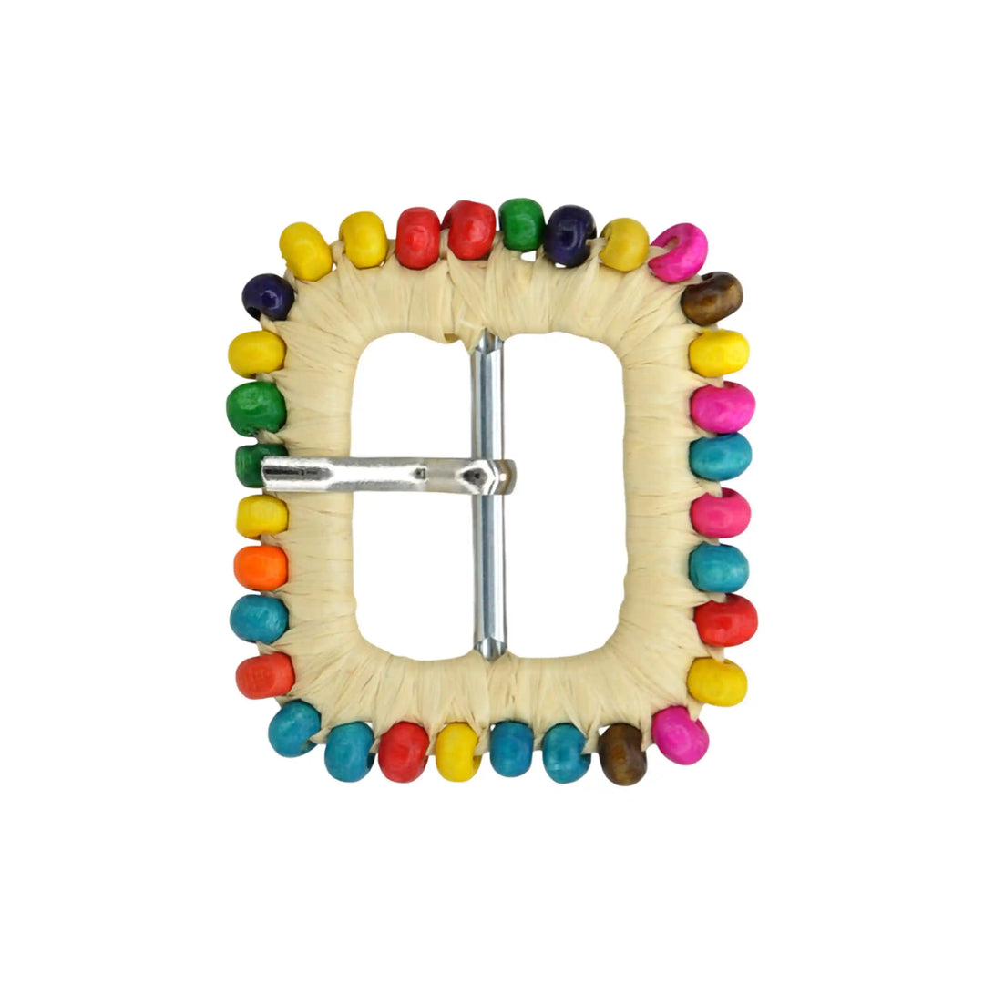 Traditional Raffia Wrapped Decorative Buckle | 5.4cm & 7cm