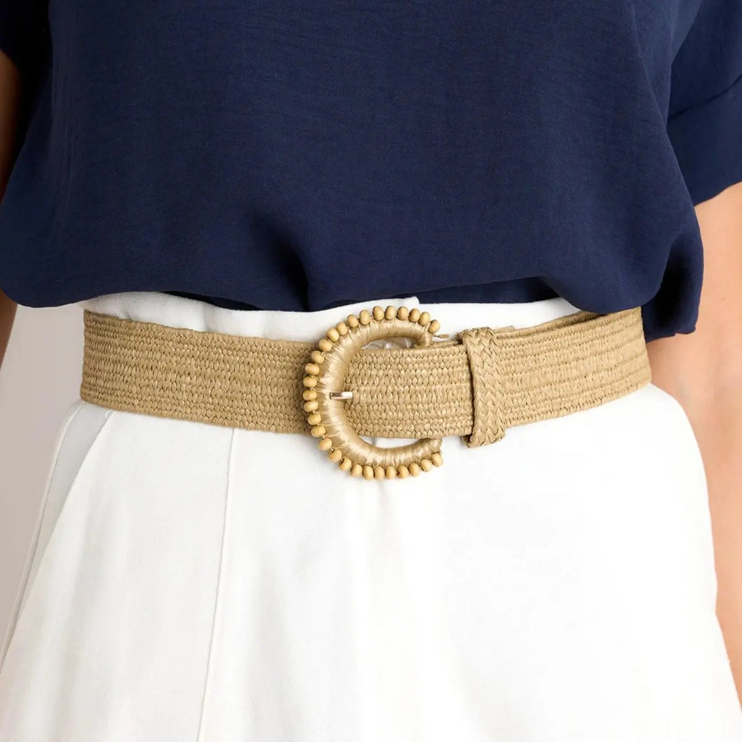 Handmade Beaded Raffia Buckle