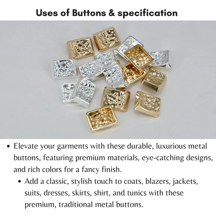 Square Jewel Buttons | 23mm, 18mm & 15mm