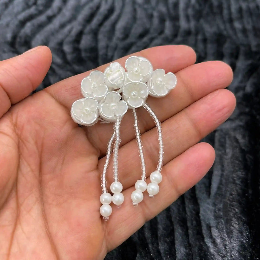 Floral Pearl Tassel Frog Closure Buttons