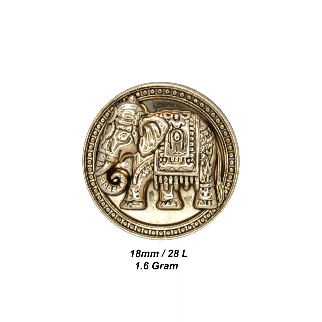 Royal Elephant Metal Buttons | 23mm(36L) & 18mm(28L)