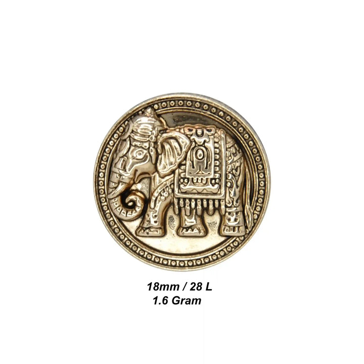 Royal Elephant Metal Buttons | 23mm(36L) & 18mm(28L)