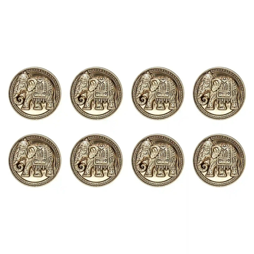 Royal Elephant Metal Buttons | 23mm(36L) & 18mm(28L)