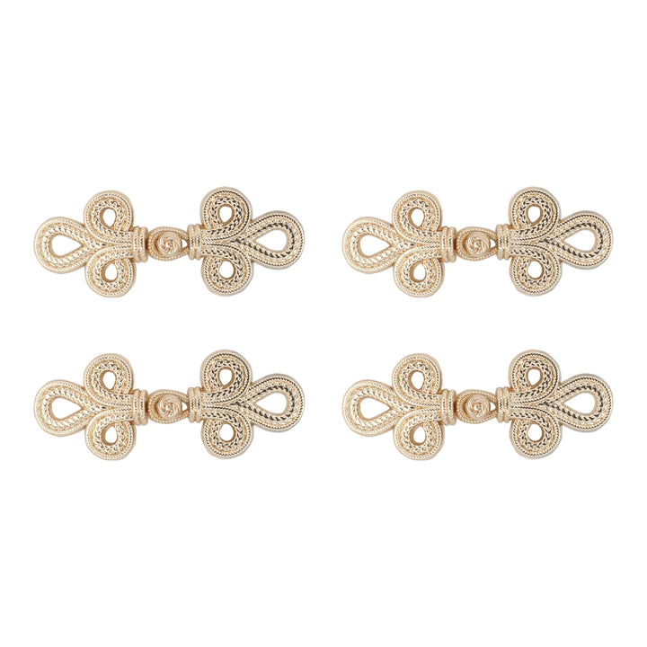 Luxurious intertwined loop frog closure metal button