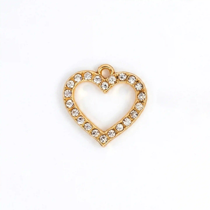 Rhinestone Open Heart Pendant