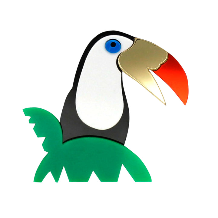 Stylized Toucan Brooch