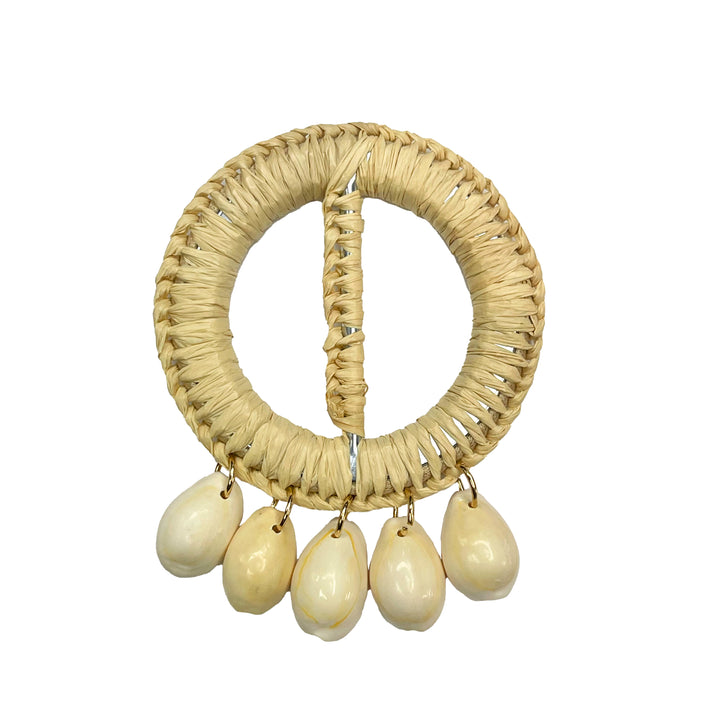 Shell Serenade Raffia Buckle for Clothing