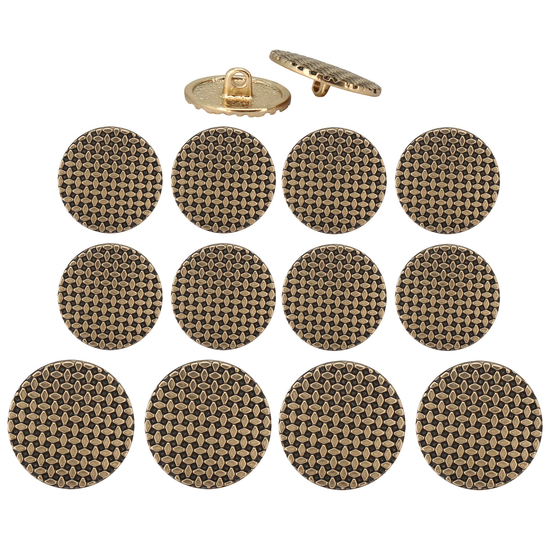 Geometric Grid Buttons for Clothing