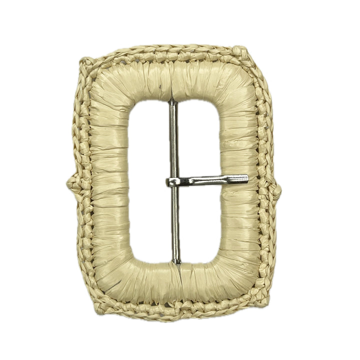 Rectangular Raffia Buckle for Fashion