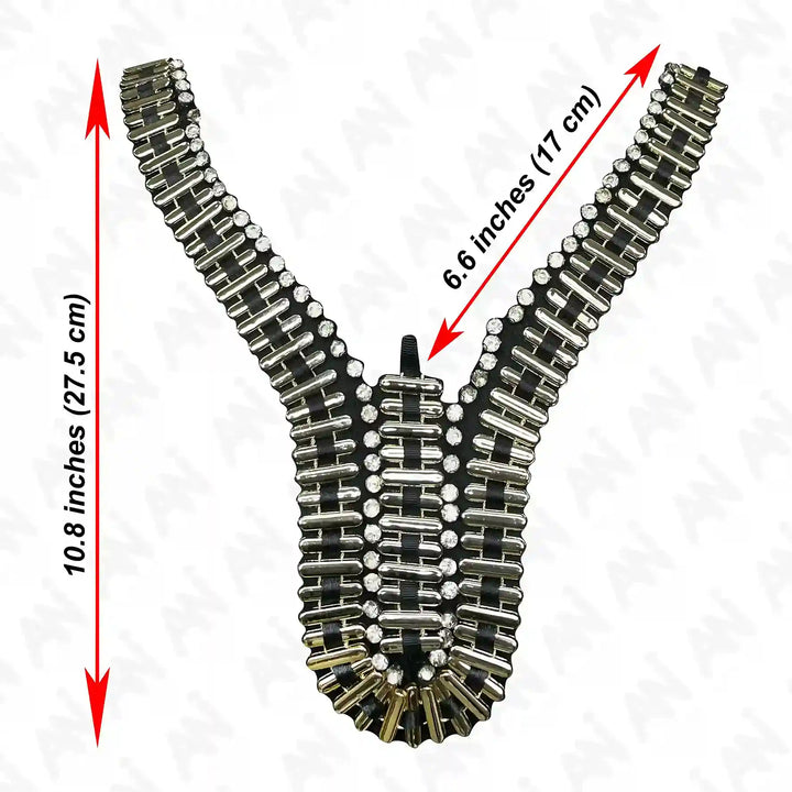 Embellished Beads and Rhinestone Empire Neckline Appliqué