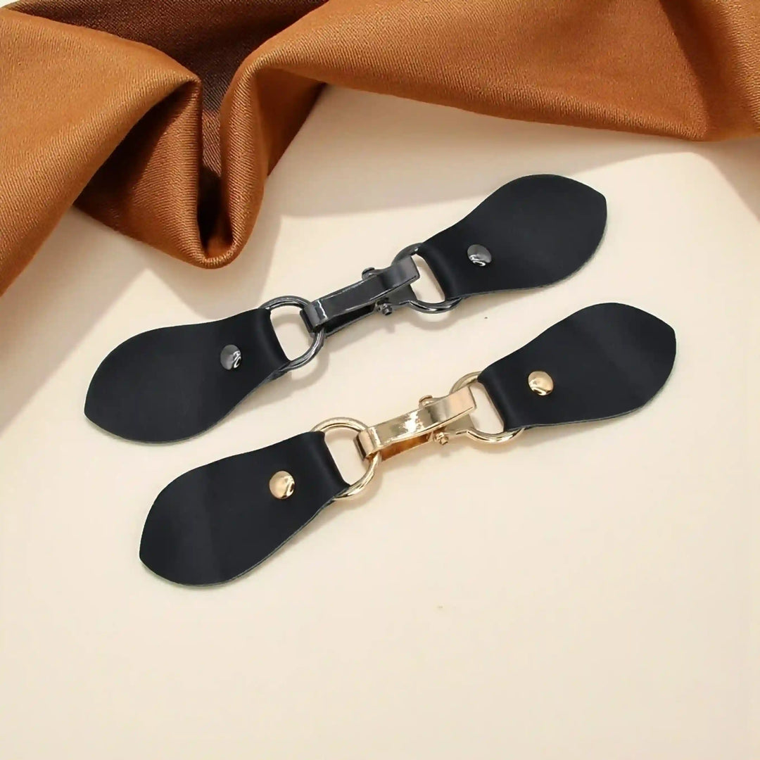 Black PU Snap Belt Buckle With Black Nickle
