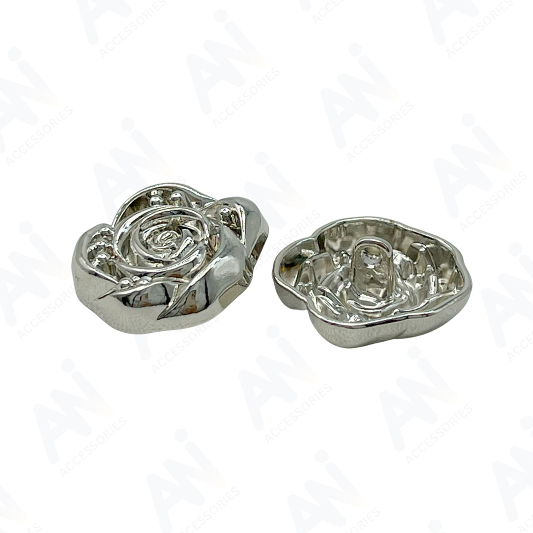 Decorative Rose Metal Buttons