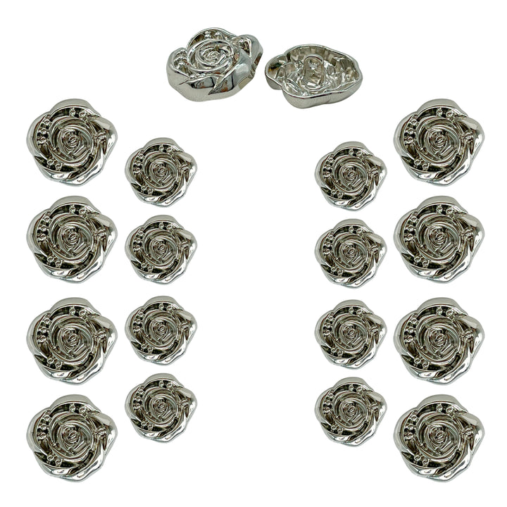 Decorative Rose Metal Buttons