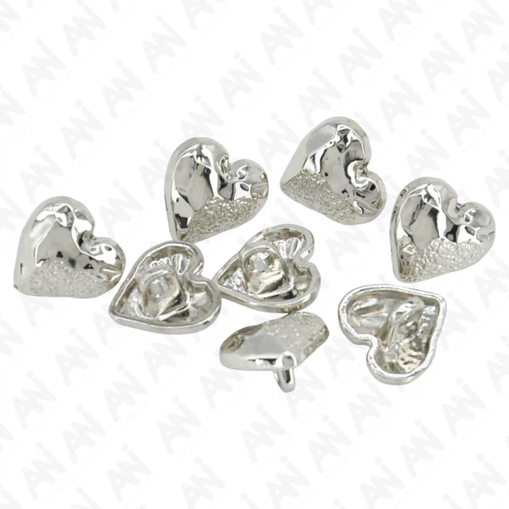 Hammered Heart Shape Shirt Button