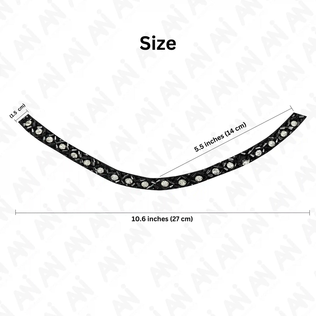 Black and Crystal Neckline