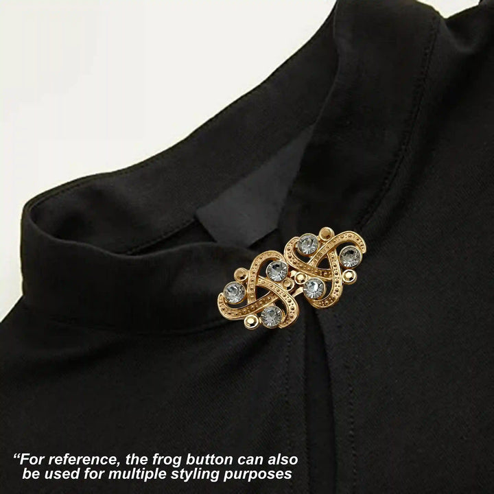 Triple-Loop Rhine Stone Frog Closure Buttons