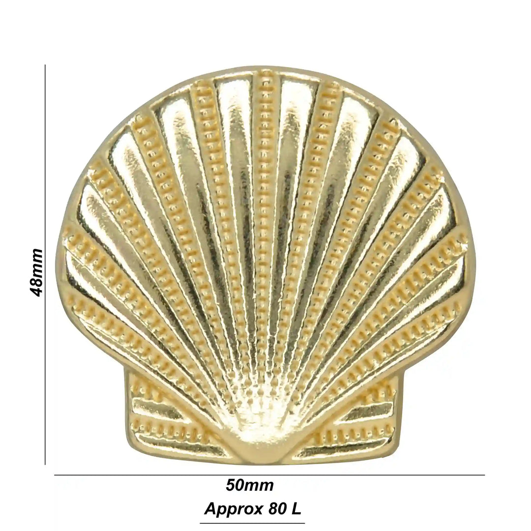 Scallop Sea Shell Metal Buttons | 50mm(80L)
