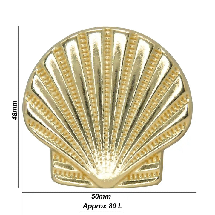 Scallop Sea Shell Metal Buttons | 50mm(80L)