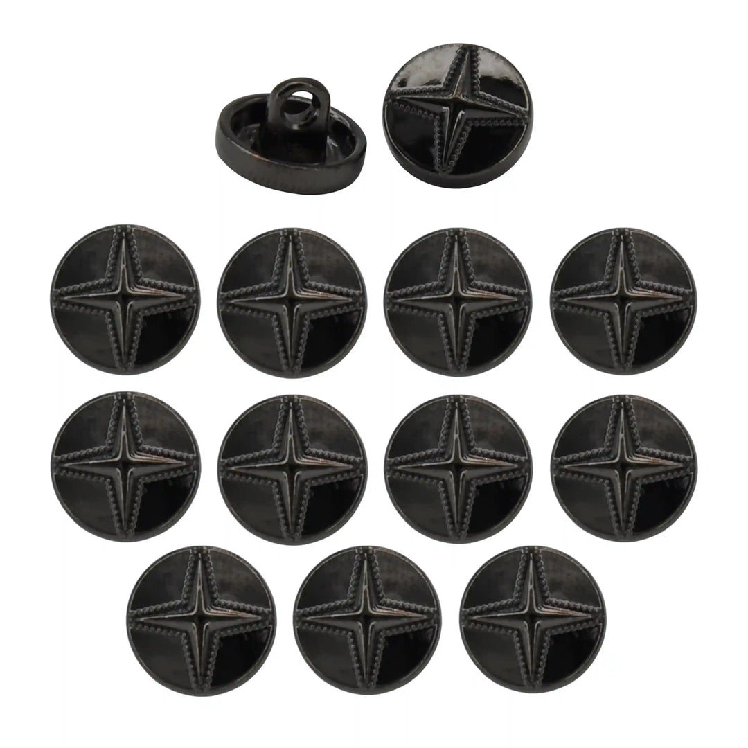 Starburst 10mm Metal Shirt Buttons