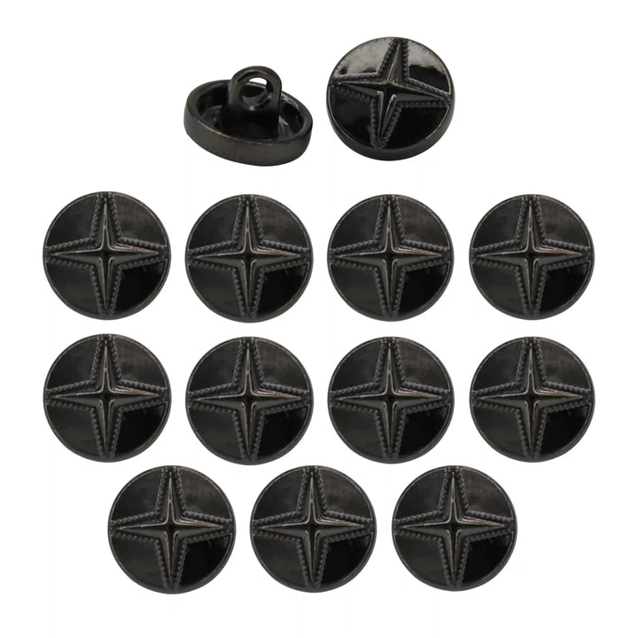 Starburst 10mm Metal Shirt Buttons