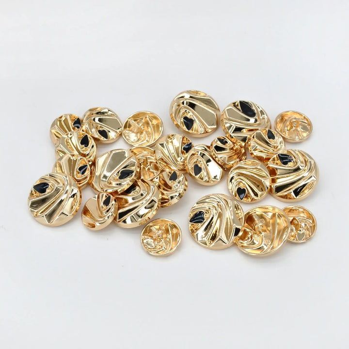 Abstract Wave Designed Metal Button | 18mm (28L), 20mm (32L) & 25mm (40L)