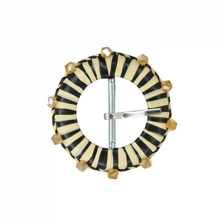 Handmade Smooth Crystal Raffia Buckle
