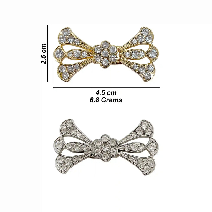 Bow Style Rhinestone Metal Frog Closure Buttons