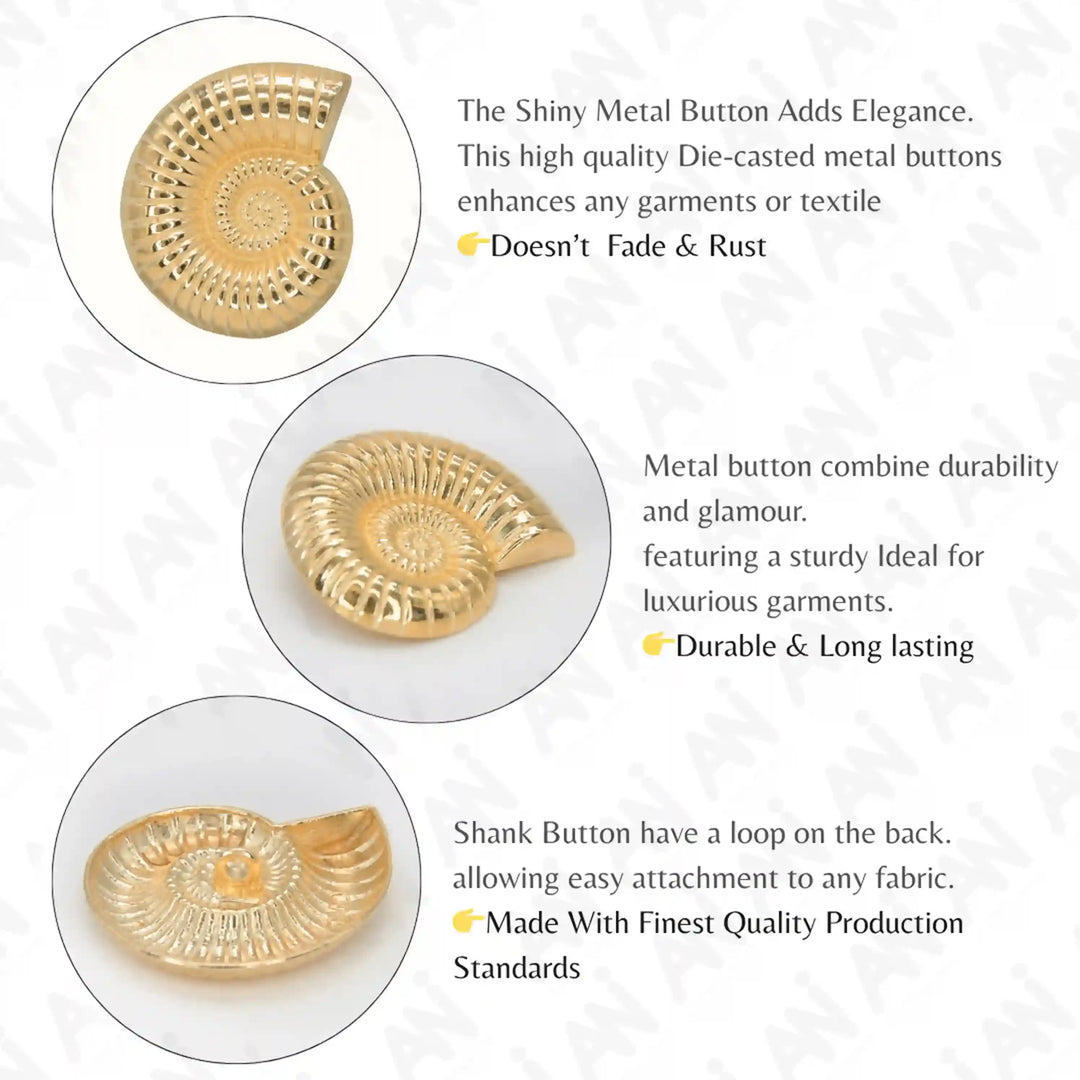 Sea Shell Metal Buttons