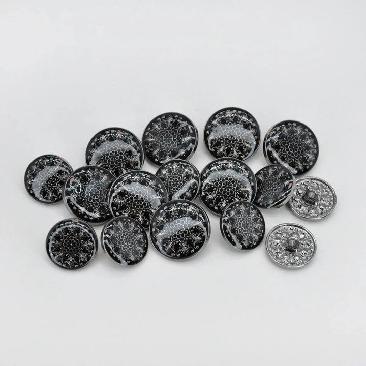 Royal Floral Metal Button | 21mm(34L) & 18mm(28L)