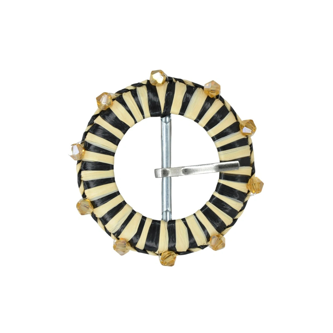 Traditional Raffia Wrapped Decorative Buckle | 5.4cm & 7cm
