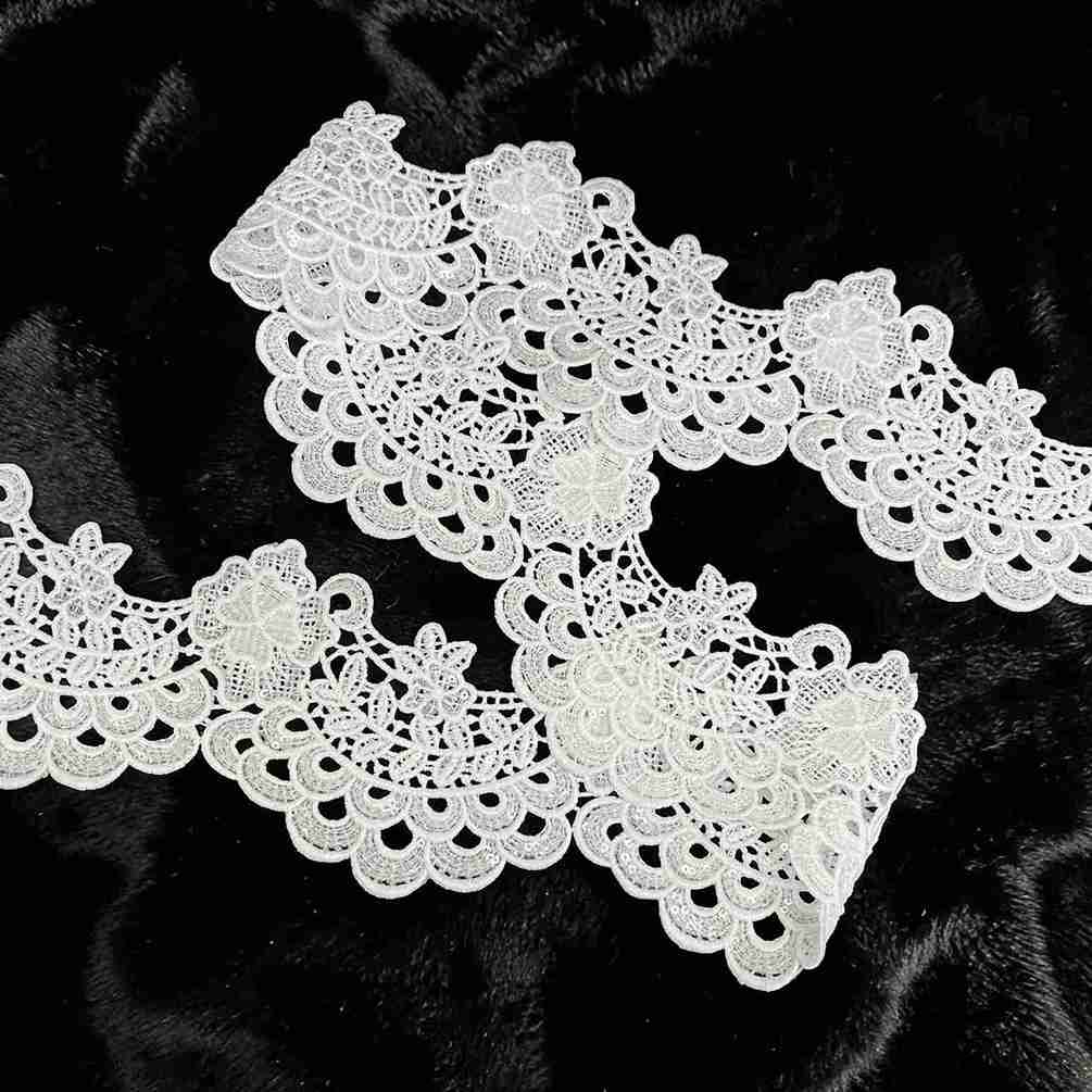Floral Scalloped Border Cutwork Lace | SKU-k-2/642