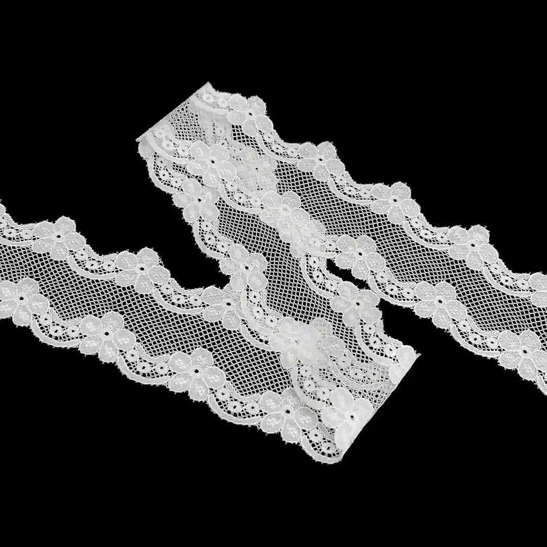White Scalloped Floral Lace | SKU-236