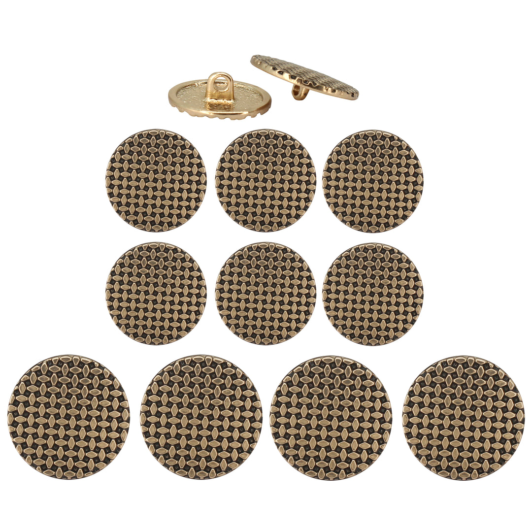 Geometric Grid Buttons for Clothing