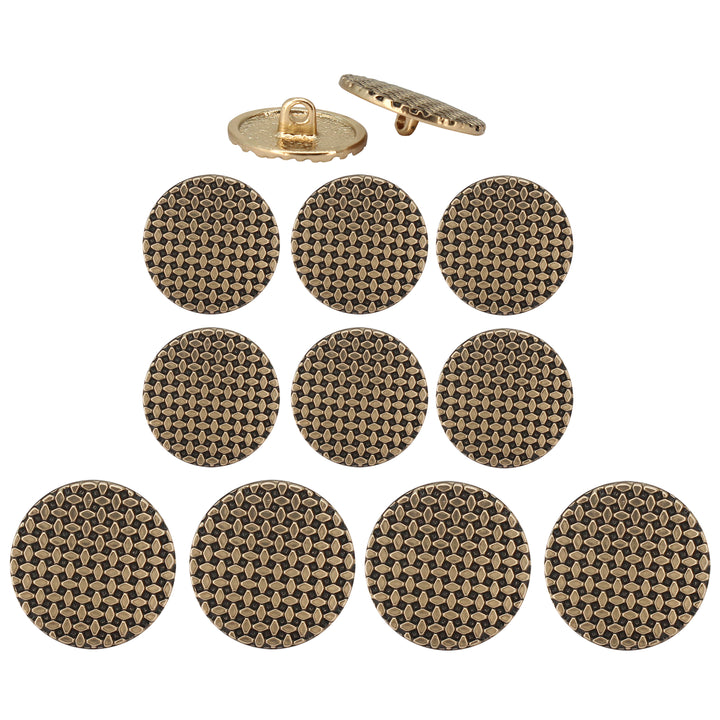 Geometric Grid Buttons for Clothing