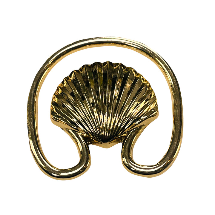 Golden Clam Seashell Metal Buckle