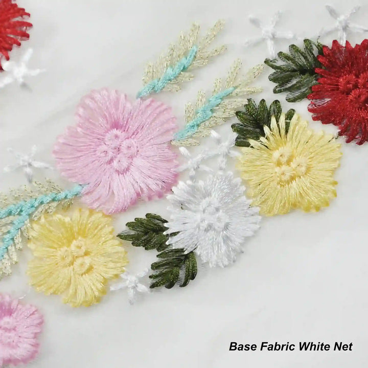 Colorful Flower Embroidered Patch