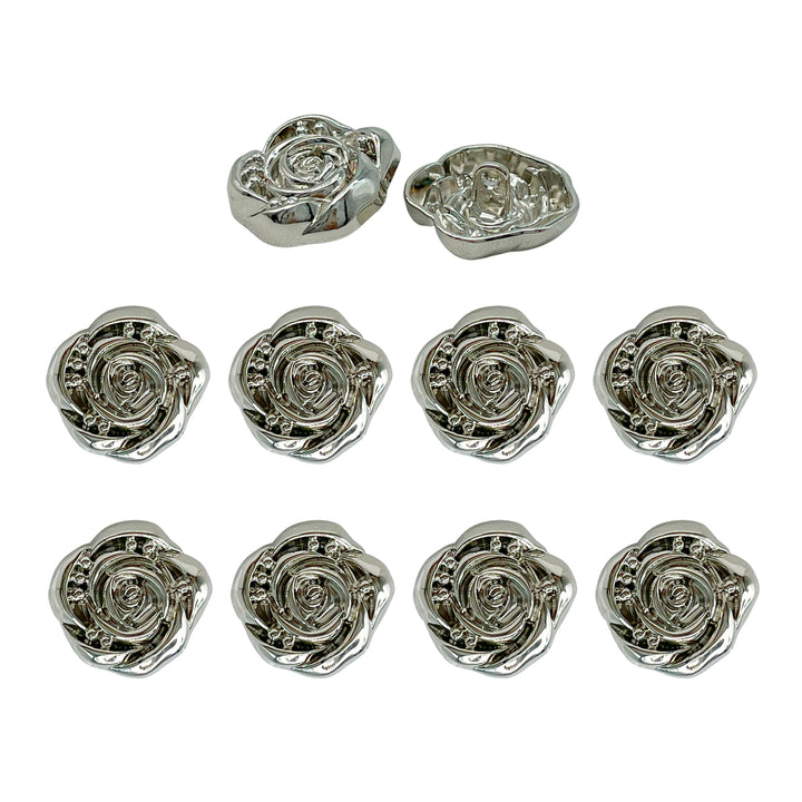 Decorative Rose Metal Buttons