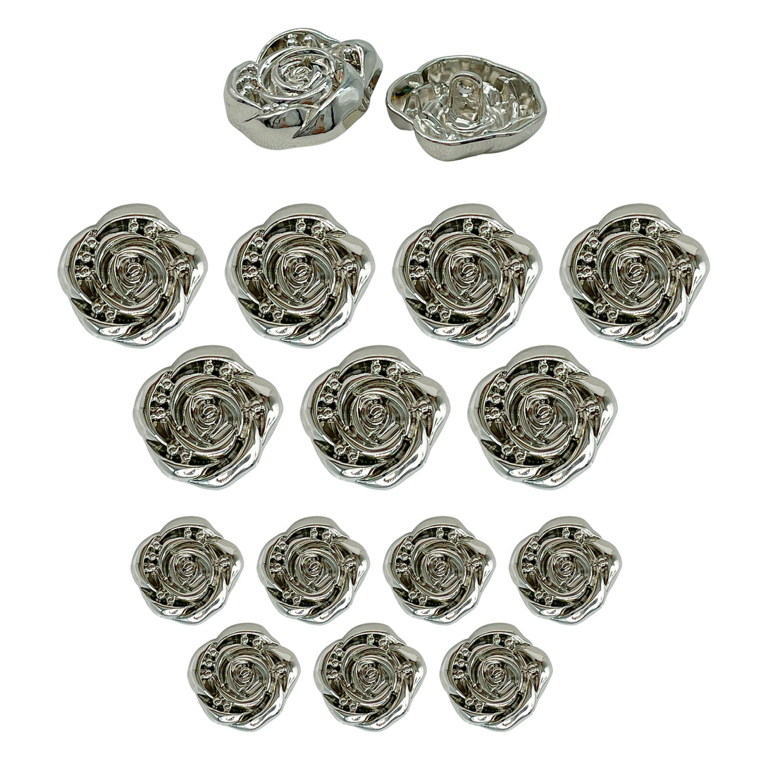 Decorative Rose Metal Buttons