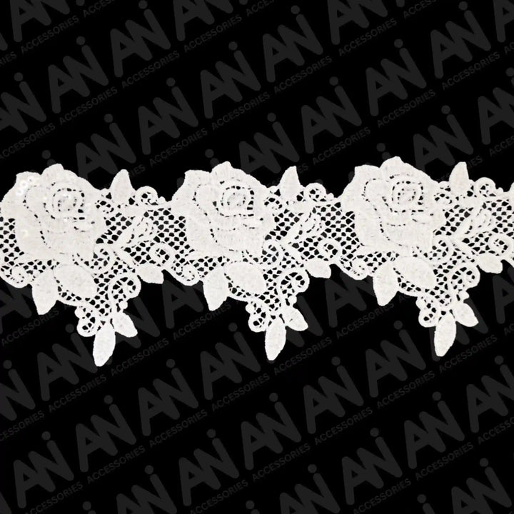 Detailed Rose Design Sequins Lace | 2 Meter