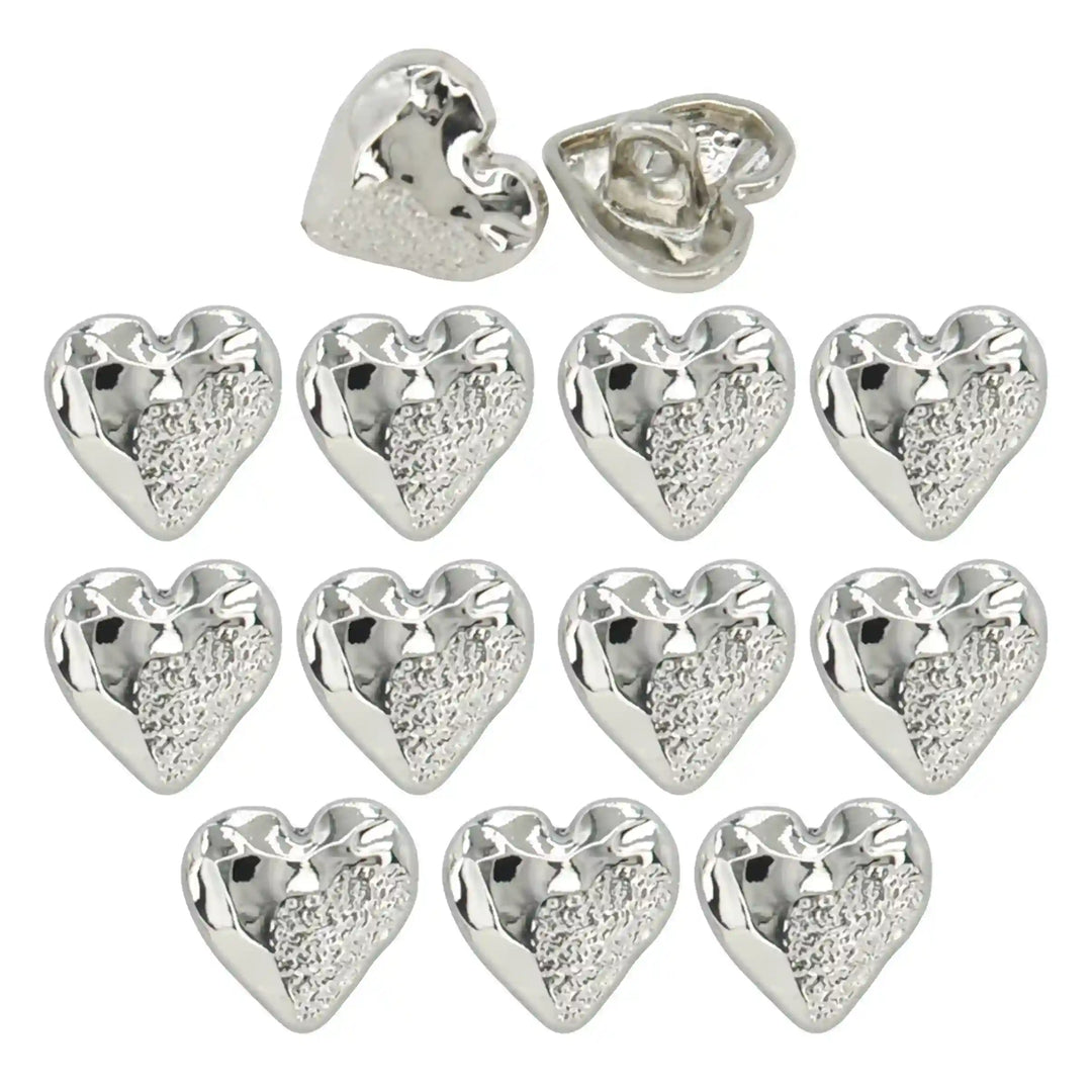 Hammered Heart Shape Shirt Button