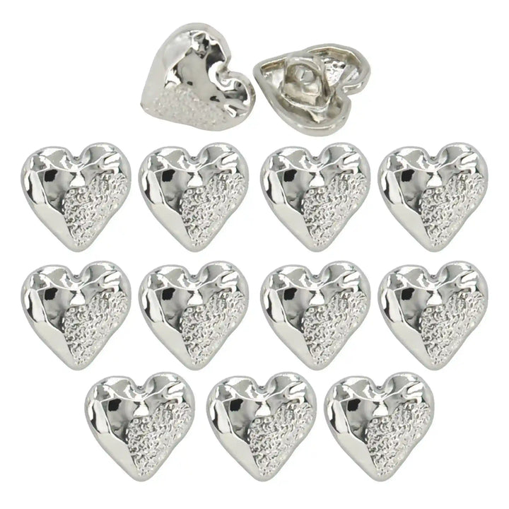 Hammered Heart Shape Shirt Button