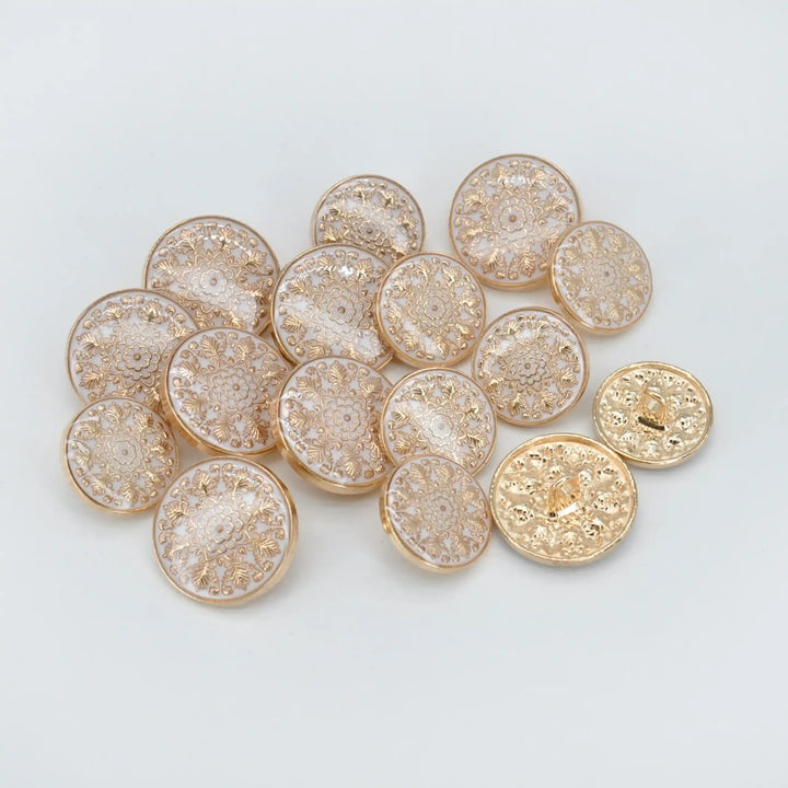 Royal Floral Metal Button | 21mm(34L) & 18mm(28L)